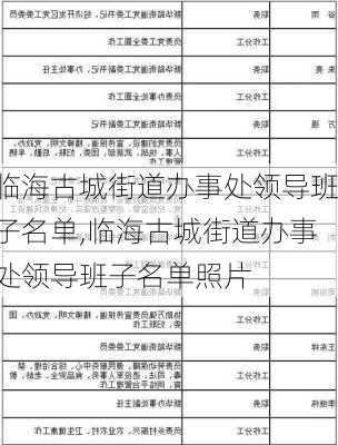 临海古城街道办事处领导班子名单,临海古城街道办事处领导班子名单照片