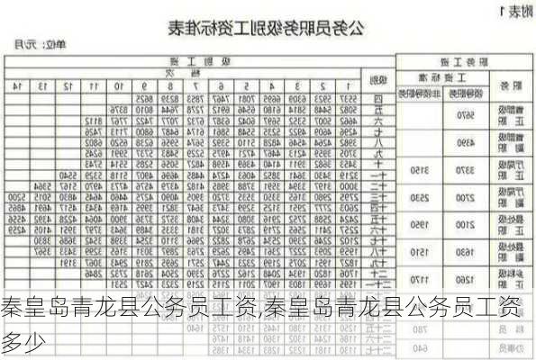 秦皇岛青龙县公务员工资,秦皇岛青龙县公务员工资多少