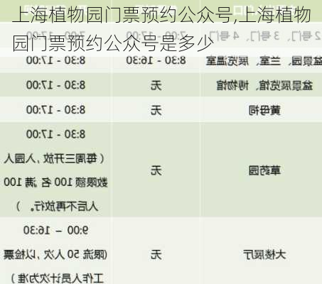 上海植物园门票预约公众号,上海植物园门票预约公众号是多少