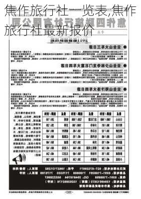 焦作旅行社一览表,焦作旅行社最新报价