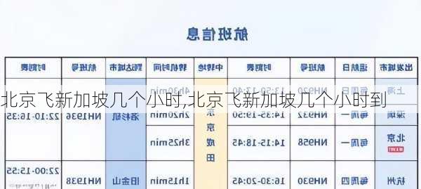 北京飞新加坡几个小时,北京飞新加坡几个小时到