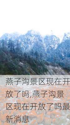 燕子沟景区现在开放了吗,燕子沟景区现在开放了吗最新消息