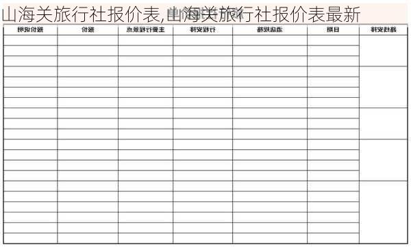 山海关旅行社报价表,山海关旅行社报价表最新