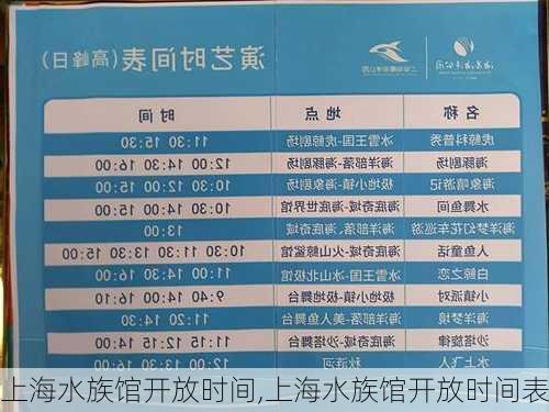 上海水族馆开放时间,上海水族馆开放时间表