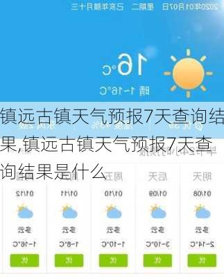 镇远古镇天气预报7天查询结果,镇远古镇天气预报7天查询结果是什么