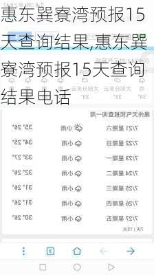 惠东巽寮湾预报15天查询结果,惠东巽寮湾预报15天查询结果电话