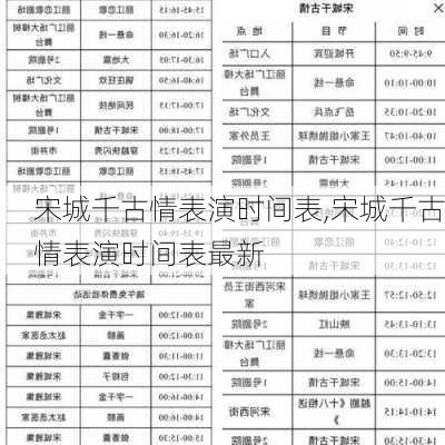 宋城千古情表演时间表,宋城千古情表演时间表最新