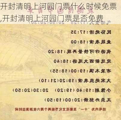 开封清明上河园门票什么时候免票,开封清明上河园门票是否免费