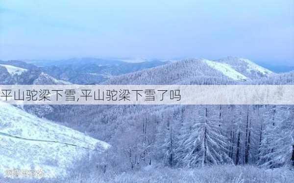 平山驼梁下雪,平山驼梁下雪了吗