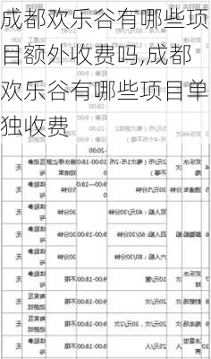 成都欢乐谷有哪些项目额外收费吗,成都欢乐谷有哪些项目单独收费