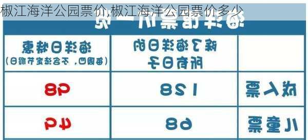 椒江海洋公园票价,椒江海洋公园票价多少