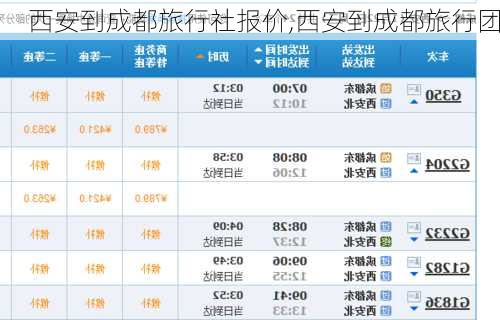 西安到成都旅行社报价,西安到成都旅行团