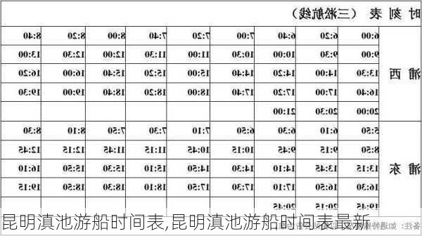 昆明滇池游船时间表,昆明滇池游船时间表最新