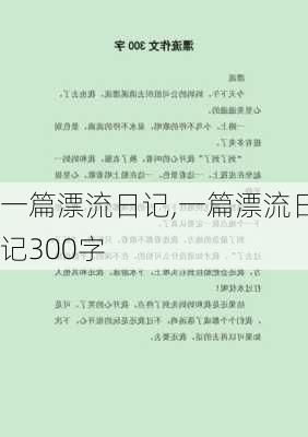 一篇漂流日记,一篇漂流日记300字