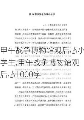 甲午战争博物馆观后感小学生,甲午战争博物馆观后感1000字