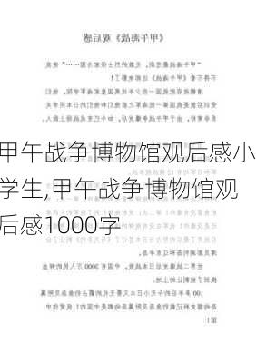 甲午战争博物馆观后感小学生,甲午战争博物馆观后感1000字