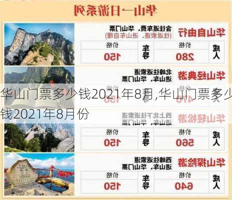 华山门票多少钱2021年8月,华山门票多少钱2021年8月份