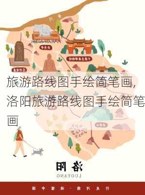 旅游路线图手绘简笔画,洛阳旅游路线图手绘简笔画