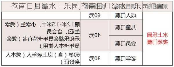 苍南日月潭水上乐园,苍南日月潭水上乐园门票