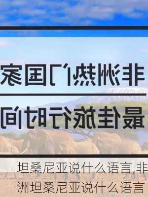 坦桑尼亚说什么语言,非洲坦桑尼亚说什么语言