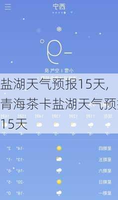 盐湖天气预报15天,青海茶卡盐湖天气预报15天