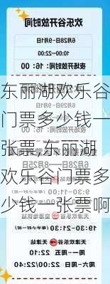 东丽湖欢乐谷门票多少钱一张票,东丽湖欢乐谷门票多少钱一张票啊