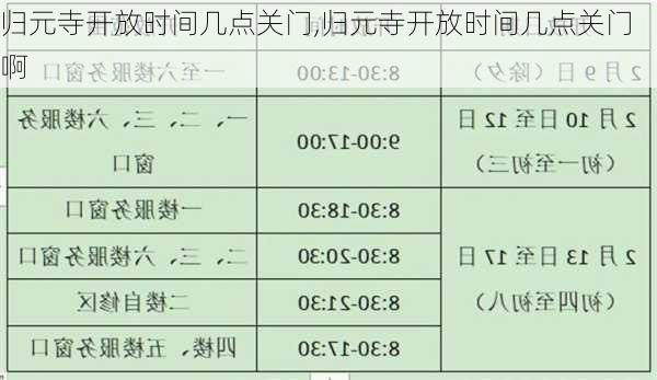 归元寺开放时间几点关门,归元寺开放时间几点关门啊