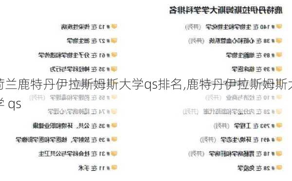 荷兰鹿特丹伊拉斯姆斯大学qs排名,鹿特丹伊拉斯姆斯大学 qs