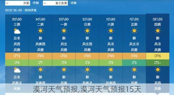 漠河天气预报,漠河天气预报15天