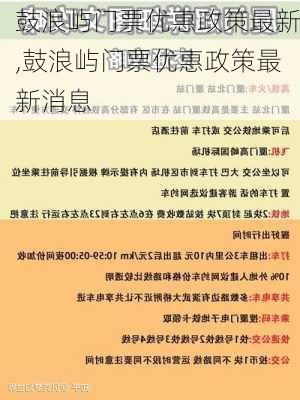 鼓浪屿门票优惠政策最新,鼓浪屿门票优惠政策最新消息