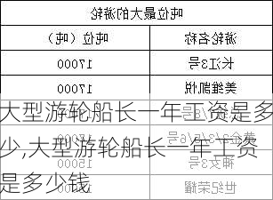 大型游轮船长一年工资是多少,大型游轮船长一年工资是多少钱