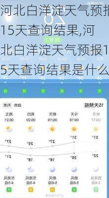 河北白洋淀天气预报15天查询结果,河北白洋淀天气预报15天查询结果是什么