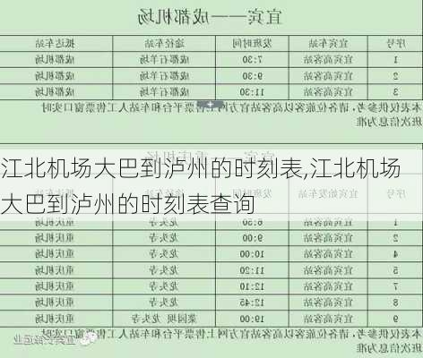 江北机场大巴到泸州的时刻表,江北机场大巴到泸州的时刻表查询