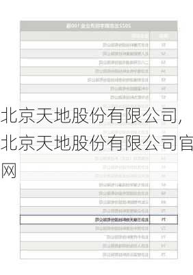 北京天地股份有限公司,北京天地股份有限公司官网